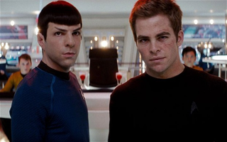 Spock (Zachary Quinto) and Captain Kirk (Chris Pine) in 2009’s Star Trek.